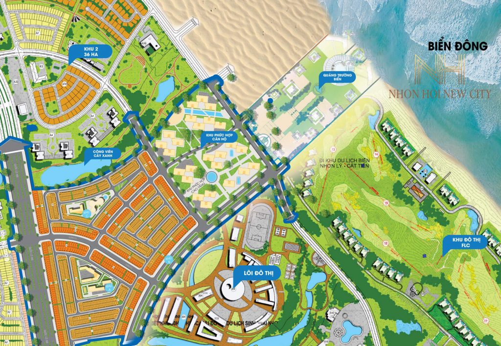 Mặt bằng tiện ích nội khu dự án Nhơn Hội New City Phân khu 4