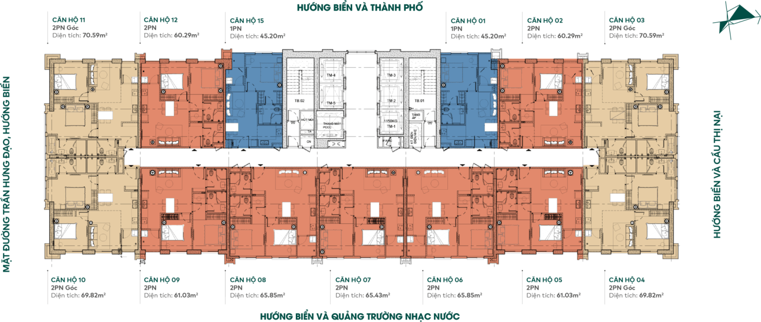 Mặt bằng tầng điển hình căn hộ Altara Residences Quy Nhơn