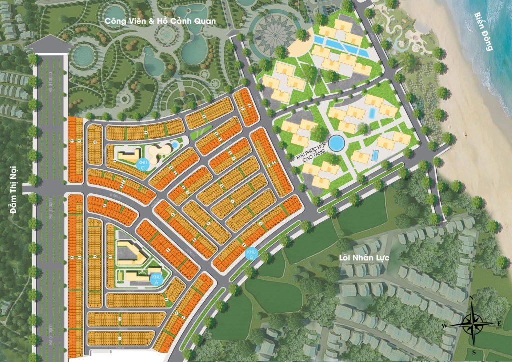 Sơ đồ quy hoạch mặt bằng tổng thể dự án Nhơn Hội New City