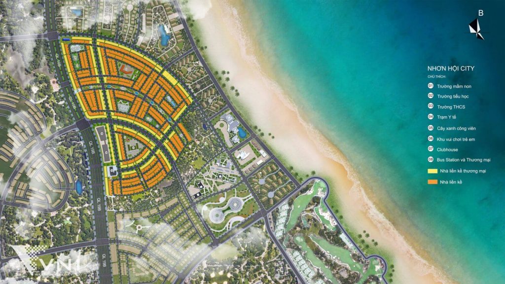 Sơ đồ mặt bằng chi tiết dự án Nhơn Hội New City Phân khu 2