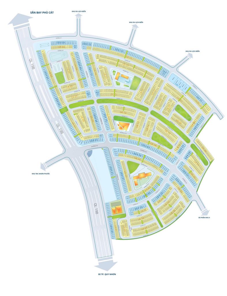 Sơ đồ phân lô mặt bằng chi tiết dự án Nhơn Hội New City Phân khu 2