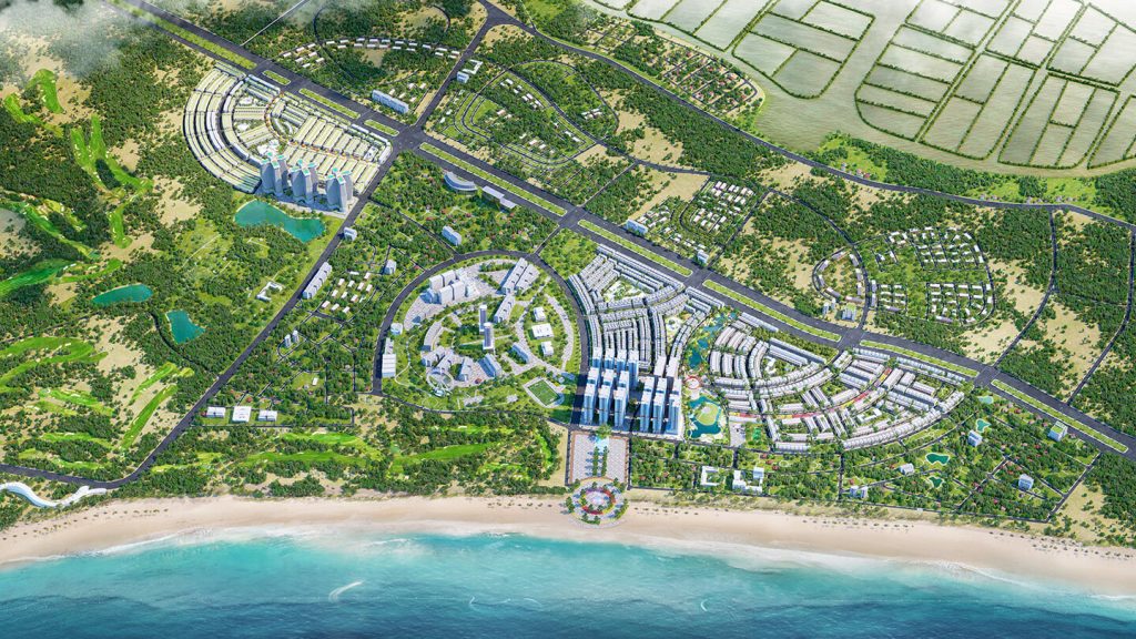 Phối cảnh tổng thể dự án khu đô thị biển Nhơn Hội New City Phân khu 4
