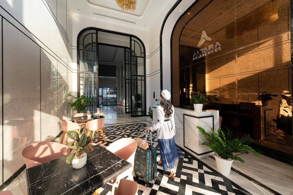 Sảnh đón sang trọng căn hộ Altara Residences Quy Nhơn