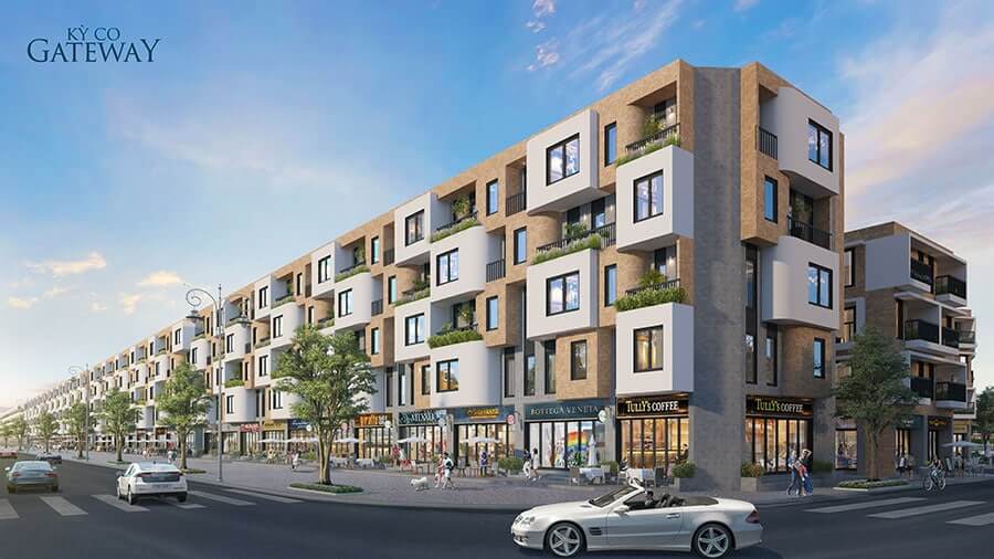 Phối cảnh thiết kế mẫu nhà phố liền kề sang trọng Kỳ Co Gateway Nhơn Hội New City Phân khu 9