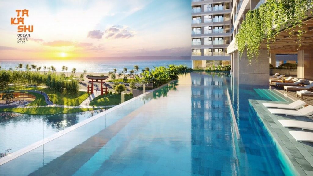 Tổ hợp hồ bơi tràn bờ dự án Takashi Ocean Suite Quy Nhơn