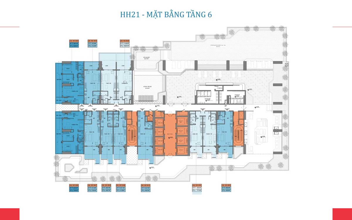 Mặt bằng tầng điển hình 6 tòa HH21 dự án Takashi Ocean Suite Quy Nhơn