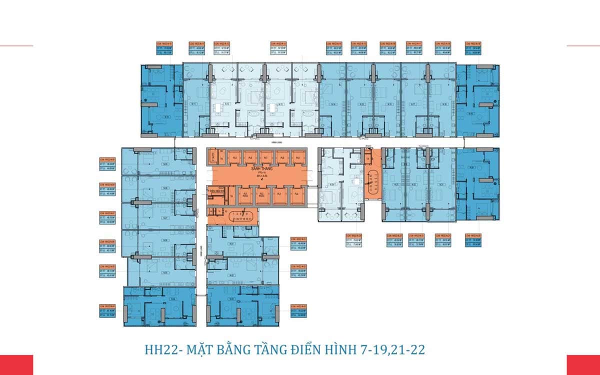 Mặt bằng tầng điển hình 7 19 21 22 tòa HH22 dự án Takashi Ocean Suite Quy Nhơn
