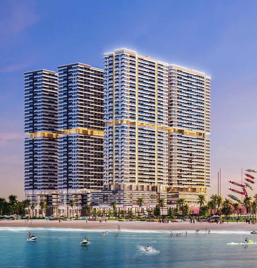 Phối cảnh tổng thể 5 tháp căn hộ Takashi Ocean Suite Quy Nhơn