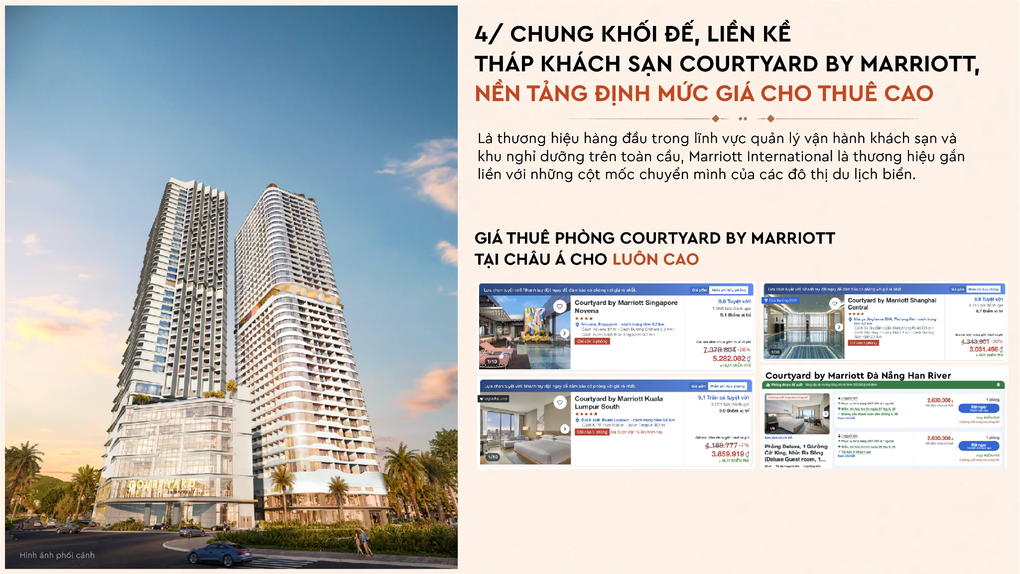 Thông tin Courtyard by Marriott và tiềm năng giá thuê căn hộ Q Terra Quy Nhơn