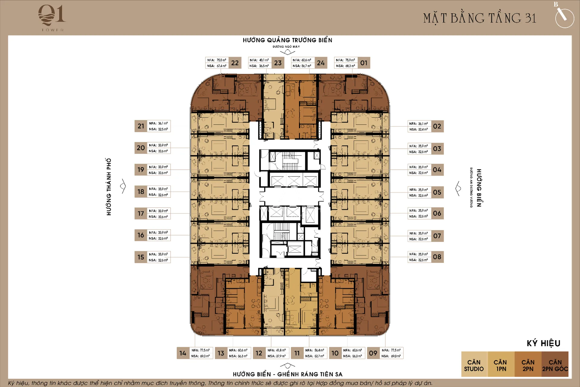 Mặt bằng Q Terra Quy Nhơn tầng 31