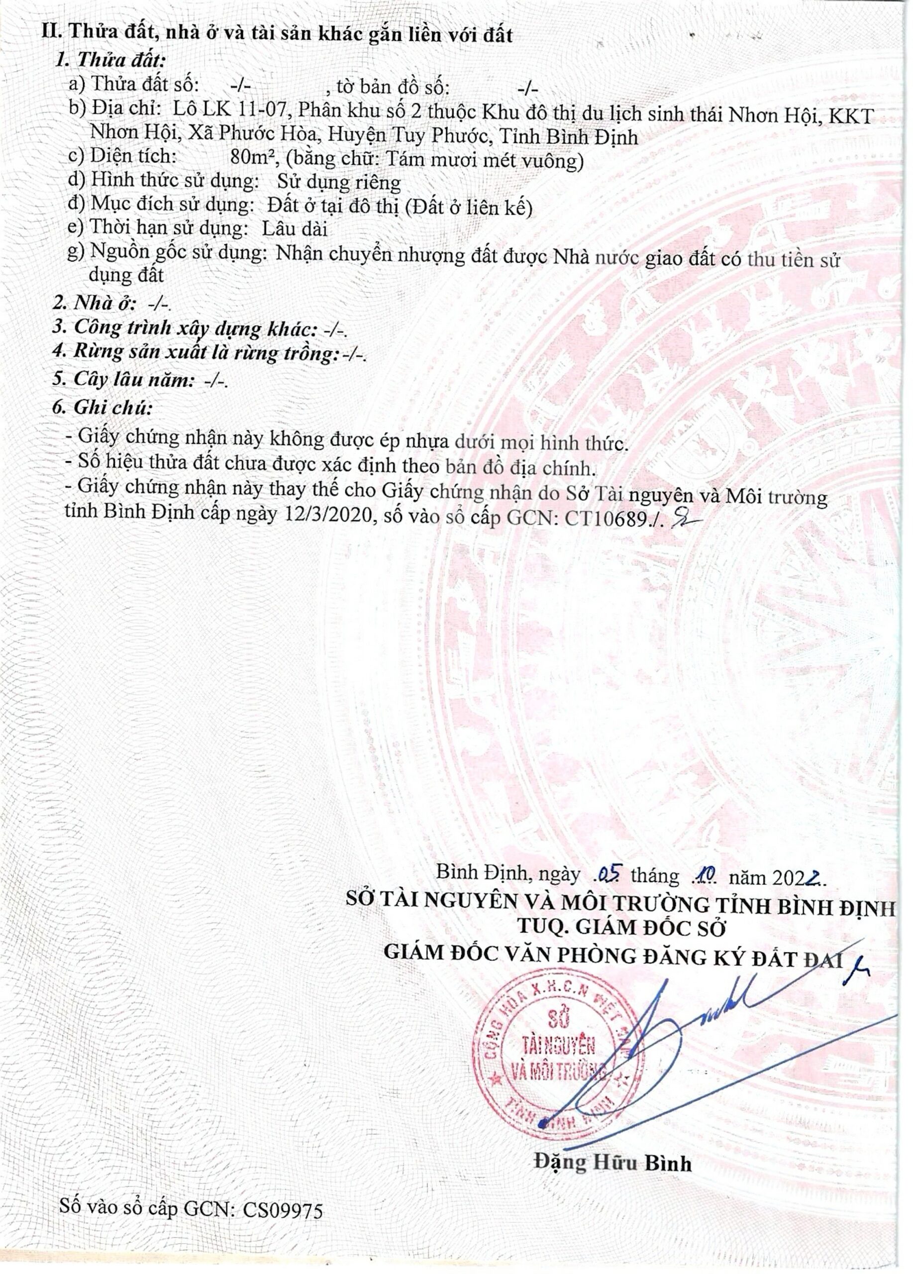 Sổ đỏ đất nền Nhơn Hội New City LK11-07 Phân khu 2 Quy Nhơn