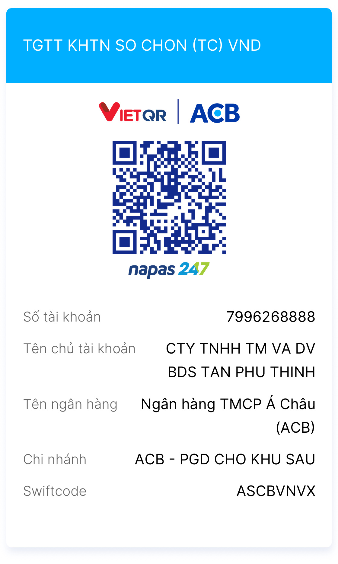 số tài khoản nhận booking q terra quy nhơn công ty tân phú thịnh
