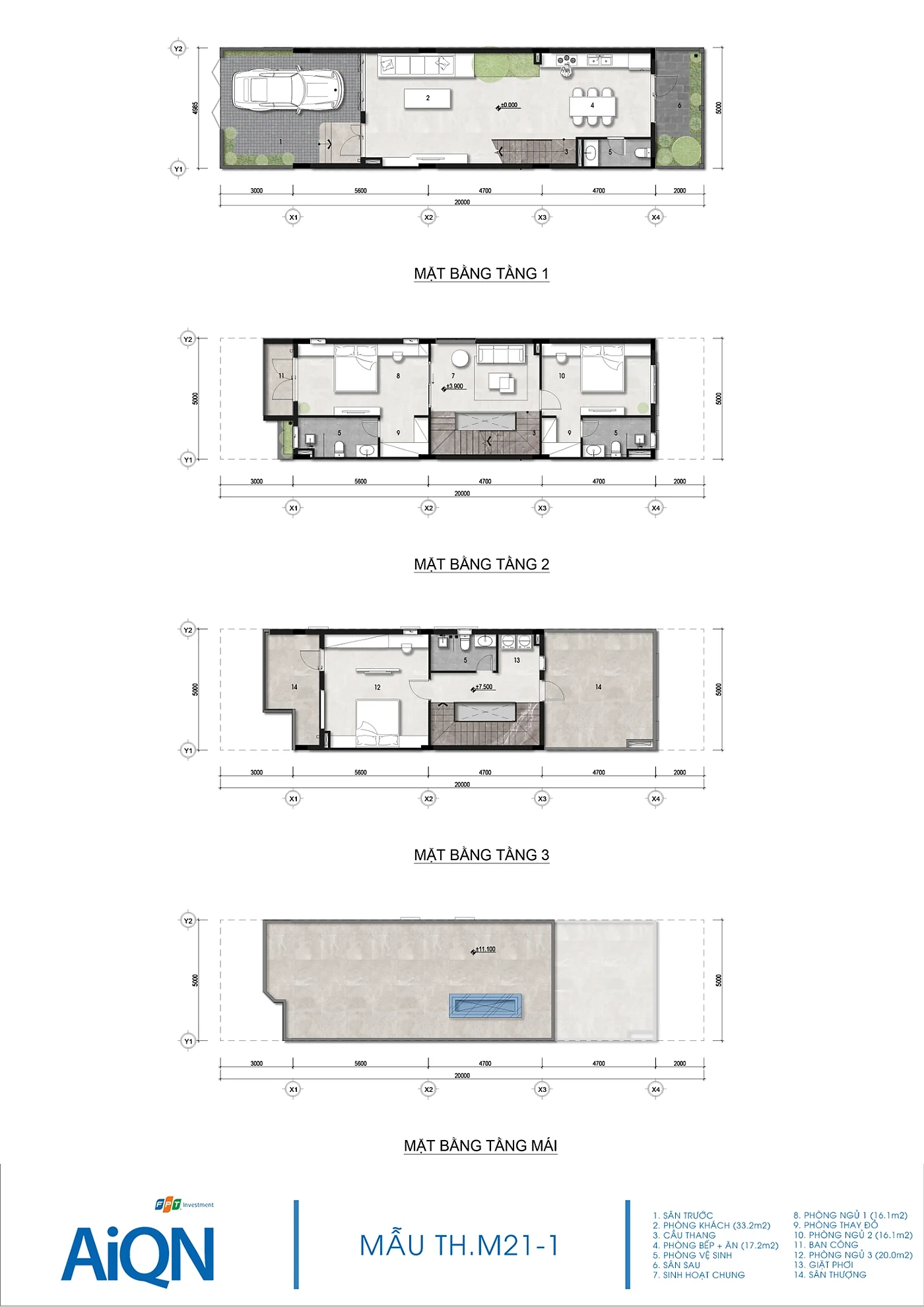 Mặt bằng mẫu TH.M21-1 FPT AI City Quy Nhơn