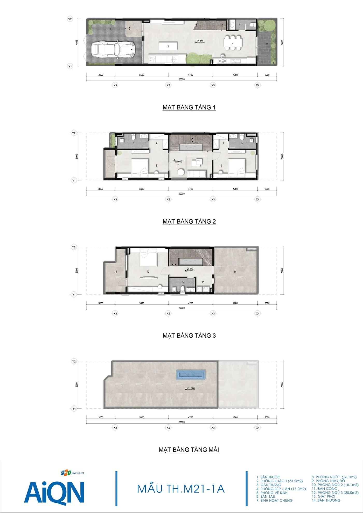 Mặt bằng mẫu TH.M21-1A FPT AI City Quy Nhơn