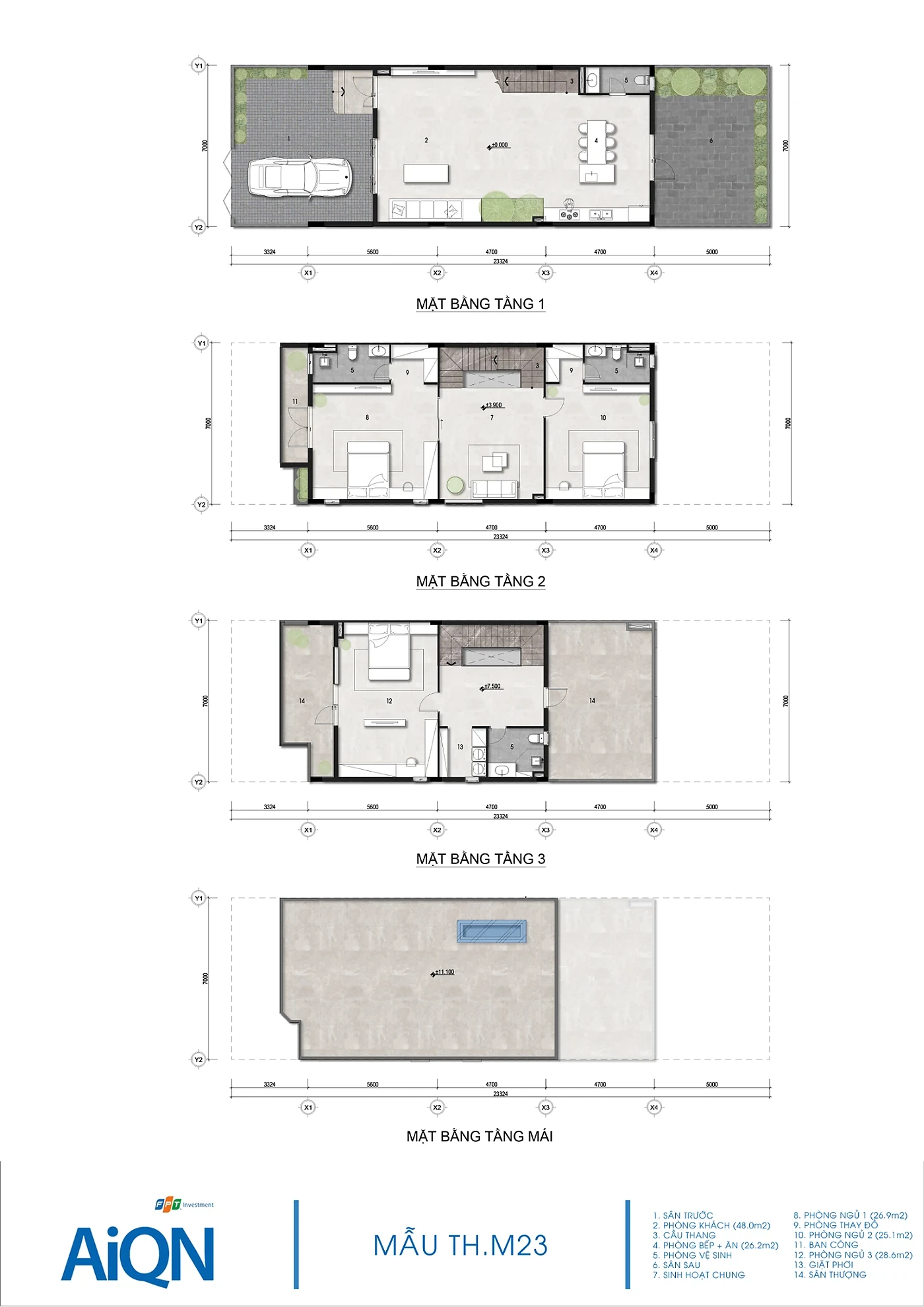 Mặt bằng mẫu TH.M23 FPT AI City Quy Nhơn