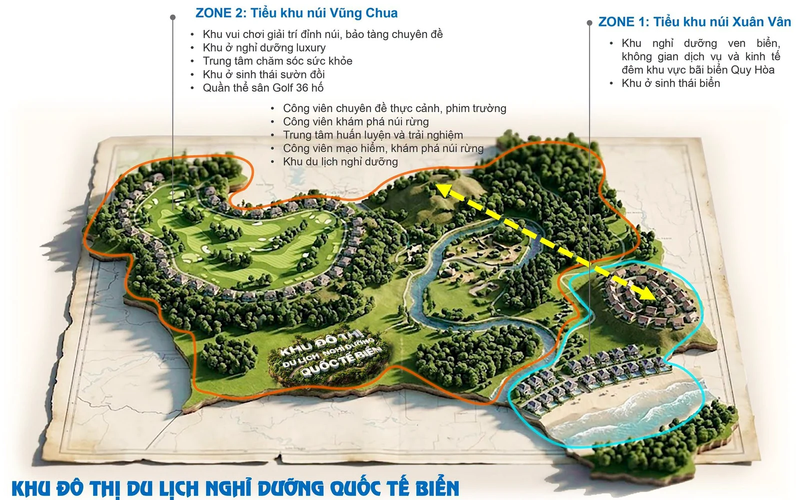 Phân khu núi Vũng Chua và Xuân Vân Khu đô thị du lịch nghỉ dưỡng quốc tế biển Quy Nhơn