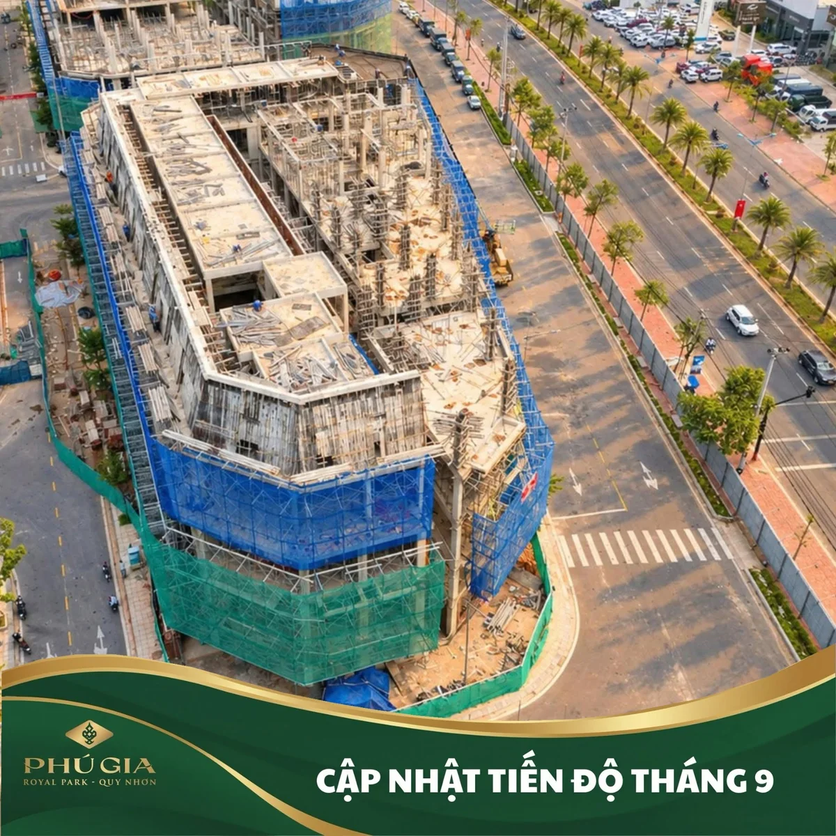 Tiến độ mặt tiền Tây Sơn tháng 9/2026 Tiến độ thi công khu nhà thấp tầng Phú Gia Royal Park dọc đường Tây Sơn tháng 9 năm 2026