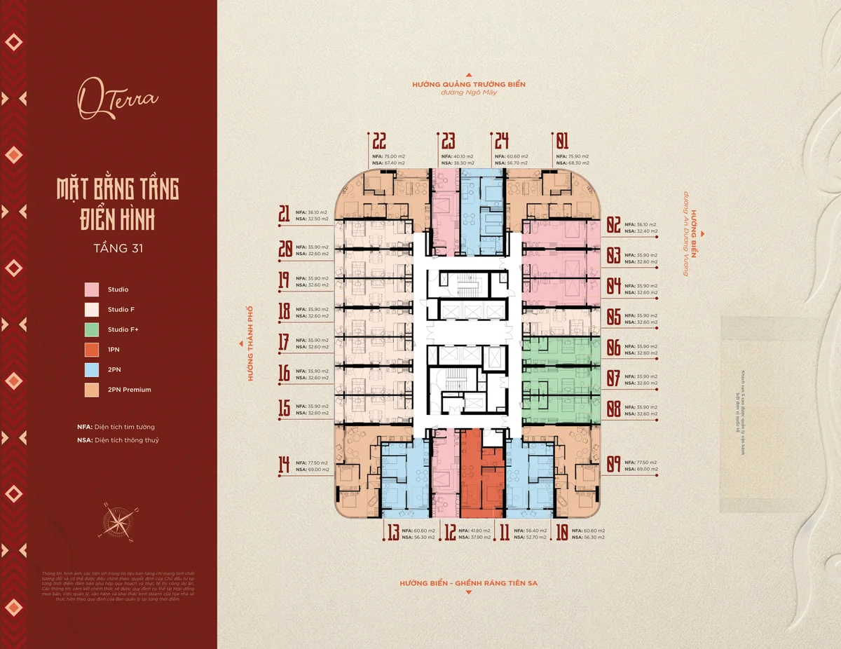 Mặt bằng Q Terra Quy Nhơn tầng 31