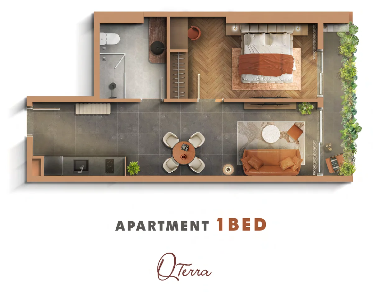 Thiết kế căn 1PN Q Terra Quy Nhơn