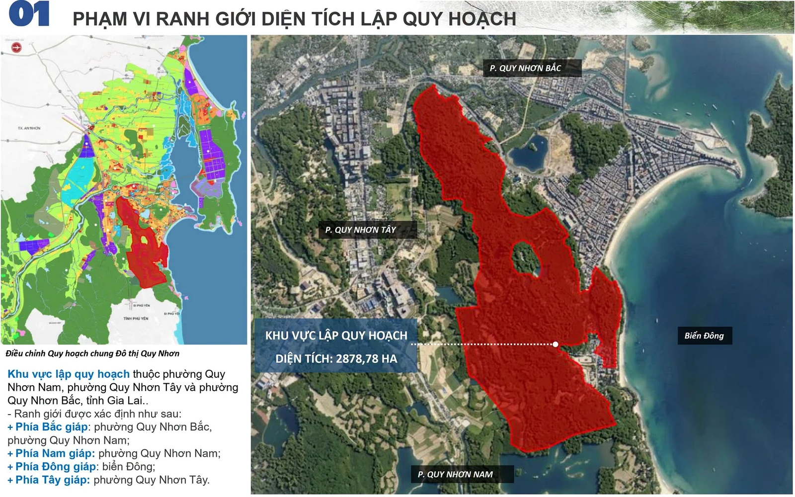 Phạm vi ranh giới quy hoạch Khu đô thị du lịch nghỉ dưỡng quốc tế biển Ghềnh Ráng Vũng Chua