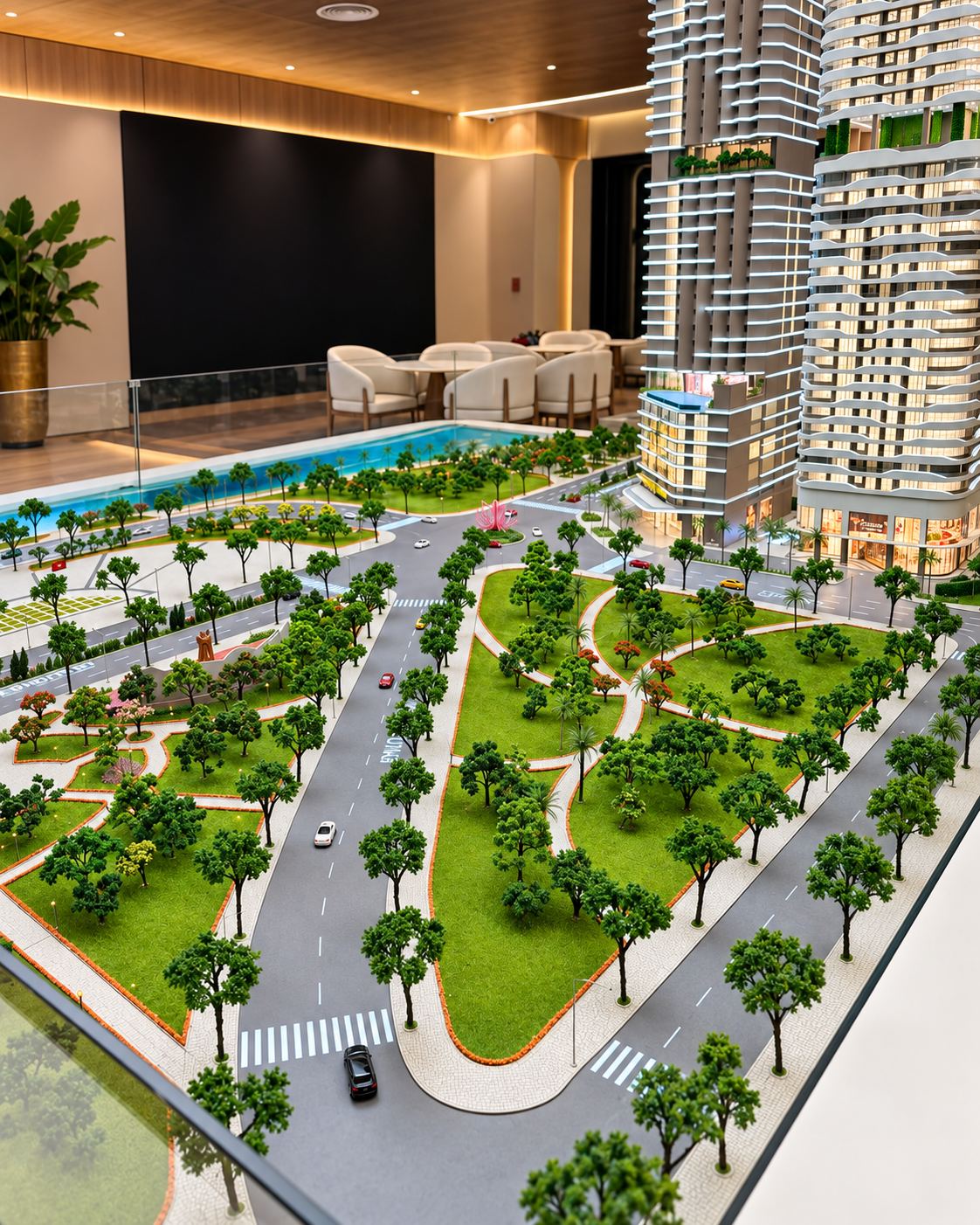 Góc nhìn cảnh quan và hệ thống giao thông trên sa bàn Q Terra Quy Nhơn