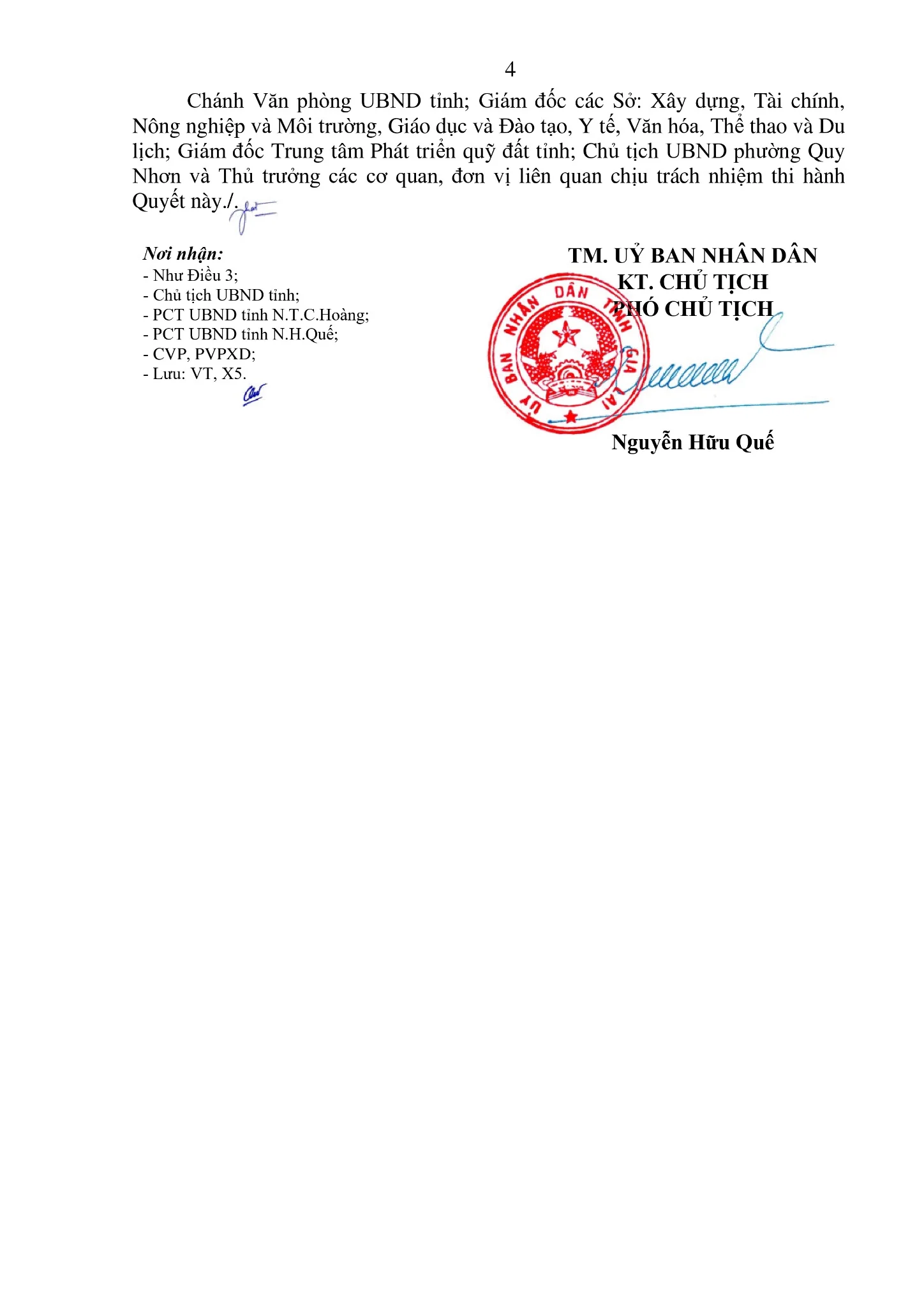 Quyết định 4285 trang 4 Phó Chủ tịch Nguyễn Hữu Quế ký