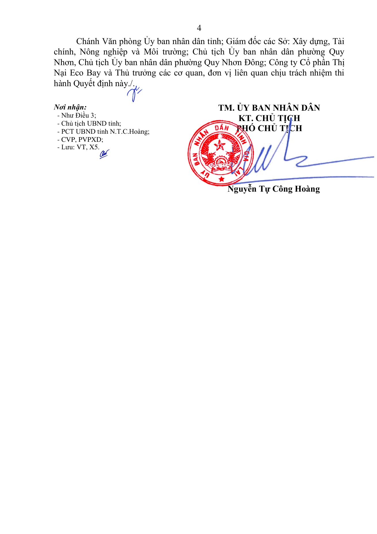 Quyết định 4420 QĐ UBND trang 4 về quy hoạch Thị Nại Eco Bay