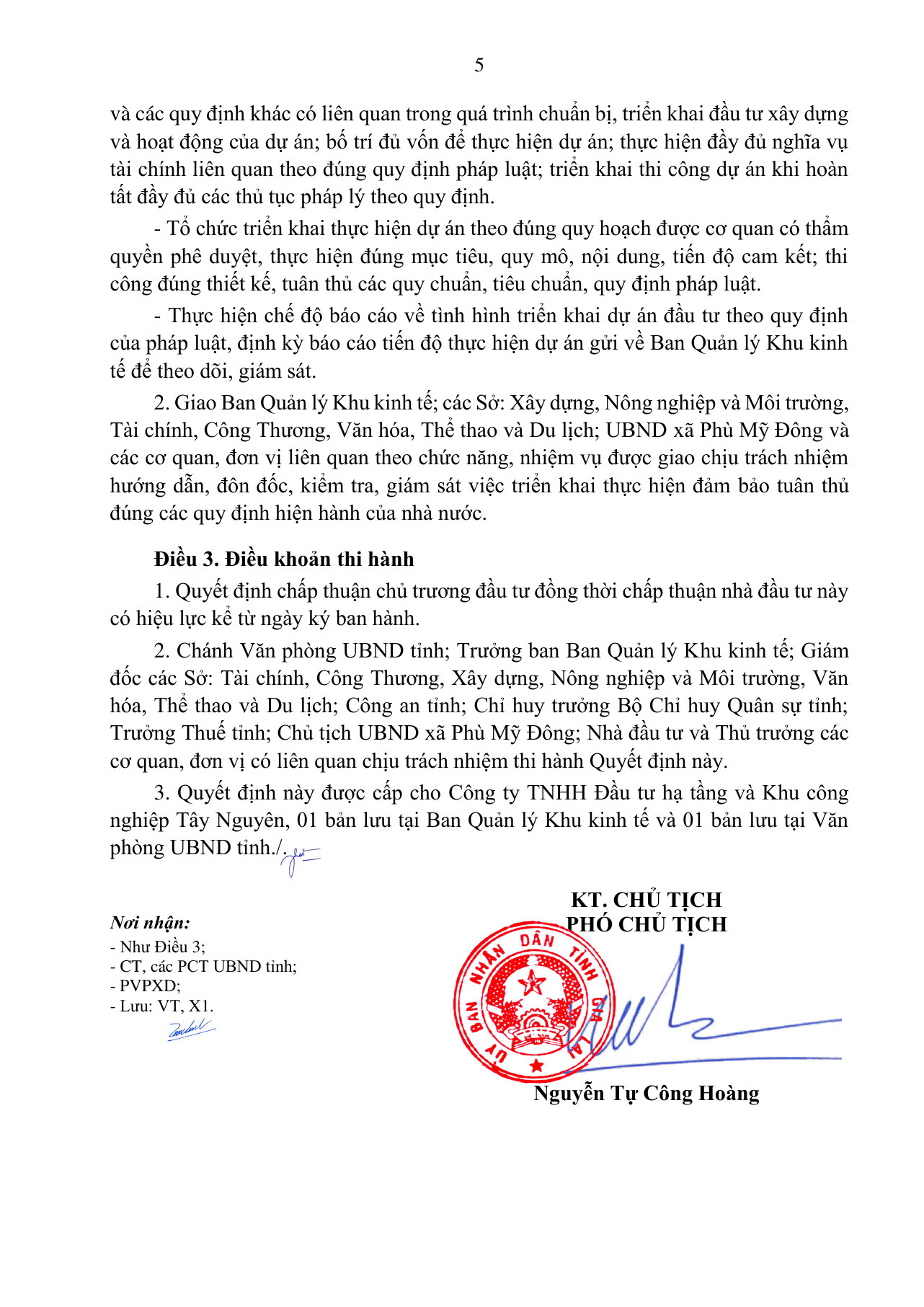 Trang 5 Quyết định 4426: điều khoản thi hành và người ký