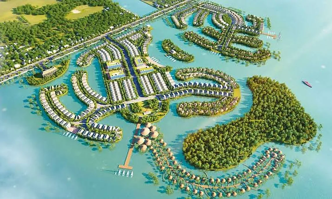 Phối cảnh tổng thể tham khảo khu nhà ở sinh thái Thị Nại Eco Bay tại khu vực đầm Thị Nại