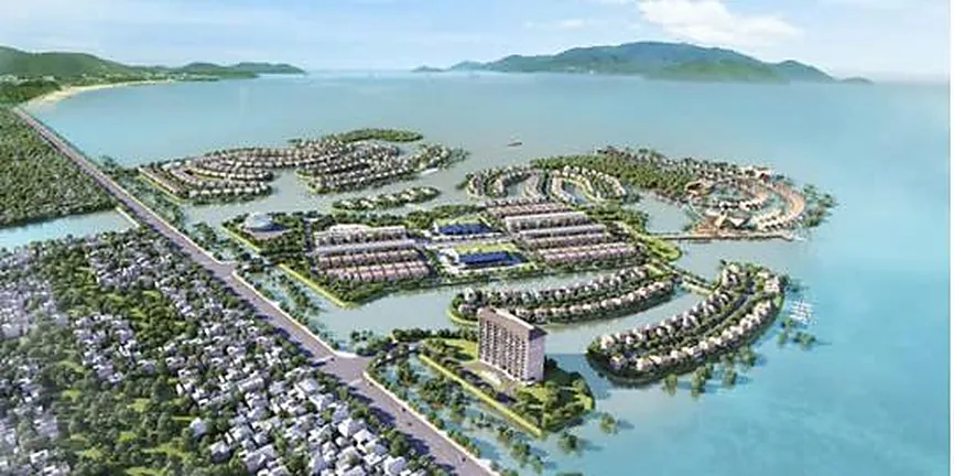 Phối cảnh tham khảo dự án Thị Nại Eco Bay nhìn từ khu vực kết nối đường Võ Nguyên Giáp